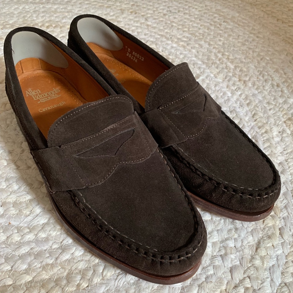 Allen Edmonds suede penny loafer
